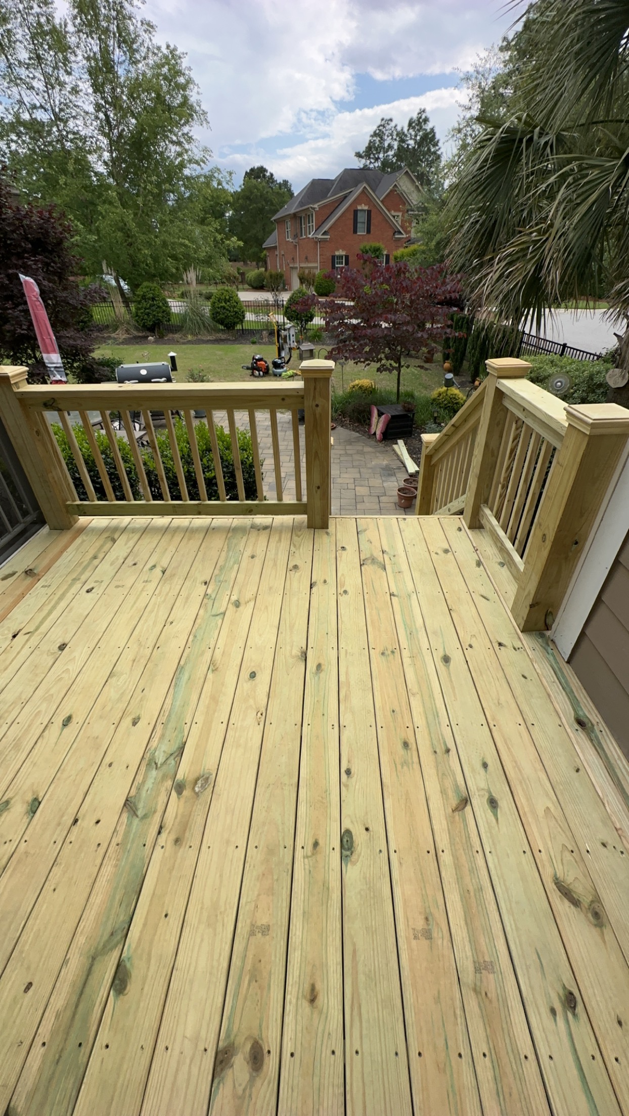 Wooden custom built back deck